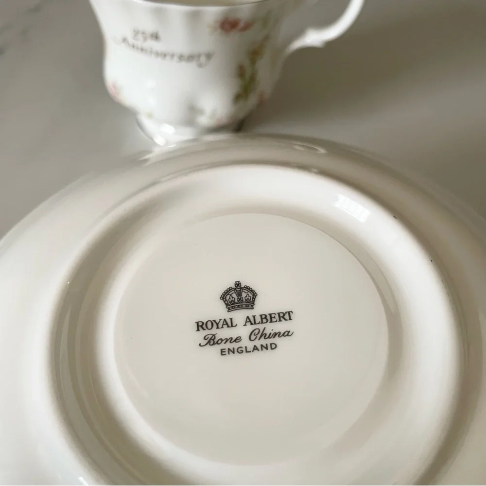 25th Anniversary Floral Cup & Saucer by Royal Albert